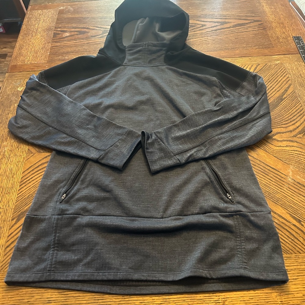The North Face CDQ5 Black Grey Fleece Lined Dynamix Hoodie Women’s XL